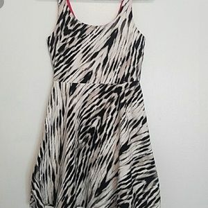 EXPRESS Zebra Print Skater Dress